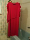 Attitudes by Renee,  Red Maxi Dress with attached Tunic (XL) Cap Sleeves & Slits