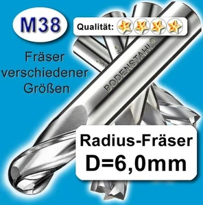 6mm round cutter, M38, end mill for metal plastic wood, cf. HSSE, HSS-E - Picture 1 of 1
