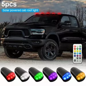5pcs Solar Powered Cab Lights LED Roof Lights For Truck Trailers Pickup w/Remote - Bild 1 von 15