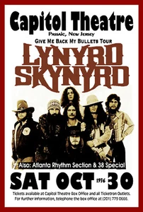 LYNYRD SKYNYRD 1976 CAPITOL THEATRE PASSIAC NJ TOUR POSTER CONCERT POSTER - Picture 1 of 3