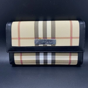 New! 🚨Burberry Check Folding Button Wallet Archive Beige Plaid Women’s Vintage! - Picture 1 of 10