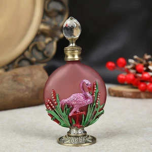 30ML Flamingo Vintage Perfume Bottle Refillable Glass Essential Oil Container - Picture 1 of 6
