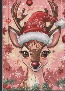 Junk Journal Art Cards, Rudolph, Santa, and Friends, 12pcs 4"x 6" - Picture 1 of 12