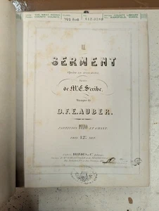 Le Serment piano y partitura vocal: Auber: Brandus: partitura musical - Imagen 1 de 3
