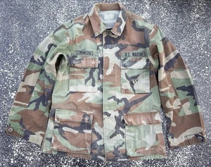 Vintage USMC Uniform BDU Woodland Camo Top Shirt Blouse Jacket Size Small Reg. - Picture 1 of 8