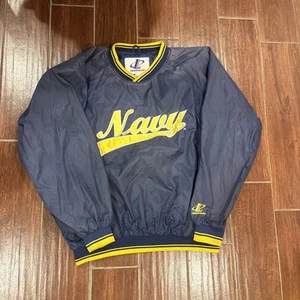 Vintage US Navy College Sports Jacket Windbreaker Size XL Logo Athletic - Picture 1 of 3