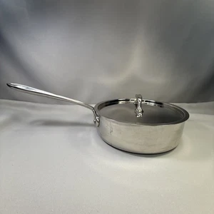 Sauce sauce bouillon tout en acier inoxydable 8" x 2,5" casserole à brassière avec couvercle OEM - Photo 1/8