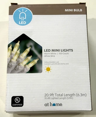 En casa 100 mini luces LED blancas cálidas con cable blanco nuevas Foto 1 de 4