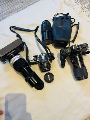 Lot Of Vintage Nikon Pentax Minolta Camera & Lenses - Image 1 of 4