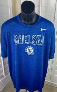 Nike Soccer Chelsea F.C. Velocity SS Heather Royal Blue Dri-Fit Shirt, Men’s 2XL - Picture 1 of 6