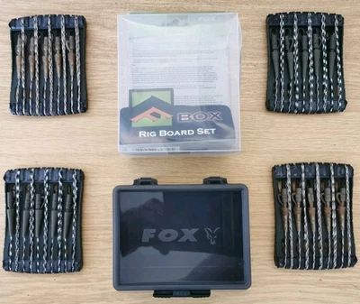 Fox F Box Rig Board Set mit 20 Karpfenmontagen Safety Clips Q/C Wirbel... - Bild 1 von 4