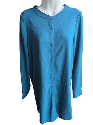 Vestido camisero informal Freebird verde azulado talla S Foto 1 de 4