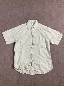 VTG Eton College light green shirt men size large cotton/linen short sleeve - Picture 1 of 5
