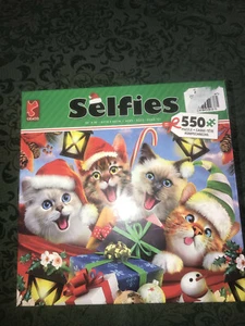 NIB new Ceaco cats christmas puzzle 550 pcs XL jigsaw kitty large 24x18 holidays - Picture 1 of 3