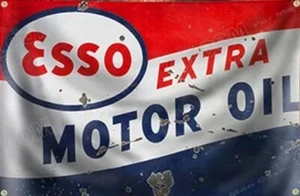 Esso Oil Flagge Fahne Banner Garage Bar Deko Biker Oldtimer Gas USA Schild Drop - Picture 1 of 1