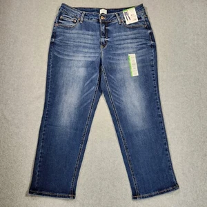 Pantalones de mezclilla rectos Time & Tru para mujer talla 16 cortos azules 35x26 tiro medio elásticos nuevos con etiquetas - Imagen 1 de 14