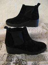 Eileen Fisher 10 Splash Chelsea Boots Black Suede Narrow Fit Waterproof