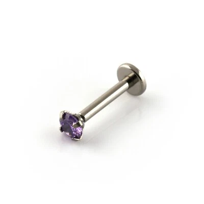 Labret Con Gema Piercing Labial Perno Monroe Tragus Hélice Hilo Interno TITANIO Foto 1 de 3