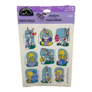 1995 Looney Tunes Bugs Bunny Tweety EASTER Stickers 4 Sheets Sealed New Rare Vtg - Picture 1 of 2
