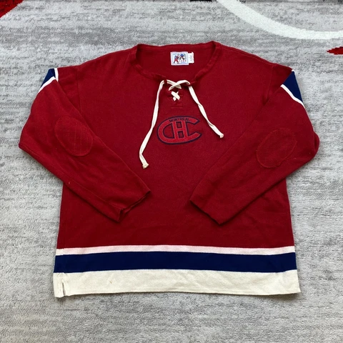 Vintage T.Dalton Montreal Canadiens Jersey Adult Large Fight Strap Red 80s Mens Cover