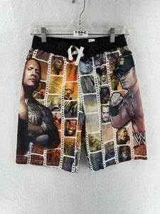 Vtg 2014 WWE Board Shorts Kids Youth M Drawstring Retro The Rock John Cena - Picture 1 of 11