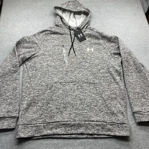 Under Armour Sweater Mens Large Hoodie Long Sleeve Black Heather MSRP $60.00 New - Picture 1 of 12