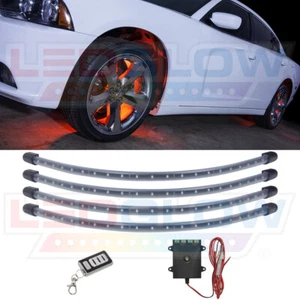 LEDGLOW 4pc ORANGE FLEXIBLE LED WHEEL WELL FENDER TIRE ACCENT LIGHTING KIT - Imagen 1 de 8