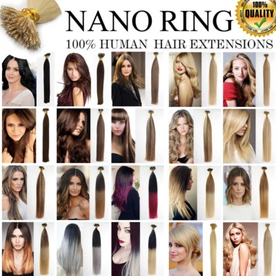 1 G 14"-24" Nano Ring Tip Micro Bead Remy Human Hair Extensions 1g Double Drawn - Image 1 of 4