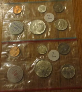 1964 Mint Set U.S Mint P and D 10 Coins Kennedy Last Year 90 % Silver Coins # 2 - Picture 1 of 2