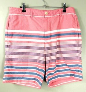 Vineyard Vines Pink Blue Striped Flat Front Club Shorts 8" Inseam Men's 30 - Picture 1 of 13