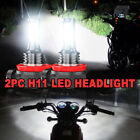 2x H11 LED Headlight Bulbs For Kawasaki ER-6N 2009-2010 High Low Beam White Lamp