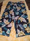 Pussers West Indies Nwt Vintage 100% Silk Women's Pants Floral  Sz 3X Nwt