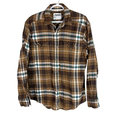 Mountain Khakis Mens Flannel Shirt Medium Brown Plaid L/S Button Up Cotton - Image 1 of 4