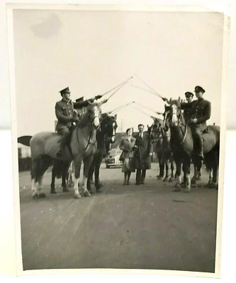 WW2 Era Military Army Photos Soldiers Horses Street Scene Wedding? Lot x3 - Image 1 of 3