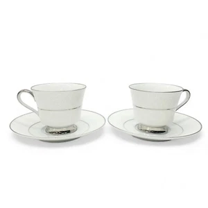Heinrich H&C White Lace Cup & Saucer Set of 2 Platinum Replacement 214347 VTG - Picture 1 of 16