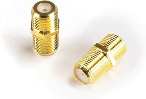 Coaxial Cable Extension Adapter - 4 Pack - Satellite Cable TV Gold F-Pin - Picture 1 of 9
