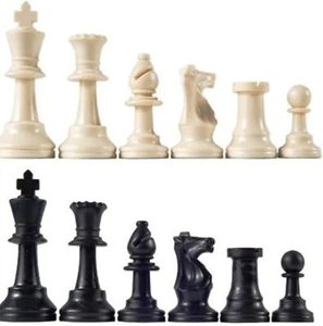 Staunton Tournament Chess Pieces, Triple Weighted with 3.75" King Extra Queens - Picture 1 of 3