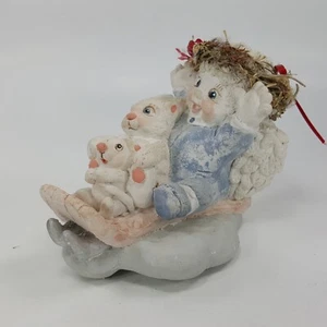 Dreamsicle Angel Sled Bunny Mouse Kristin Christmas Stocking Holder 1993 UGHEB - Picture 1 of 10