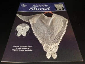 BR17 ANNIE'S ATTIC 2000, CROCHET BUTTERFLY SHAWL PATTERN LEAFLET - Picture 1 of 2