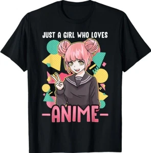 Just A Girl Who Loves Anime T-Shirt -Perfect Anime Gift for Girls and Women - Picture 1 of 6
