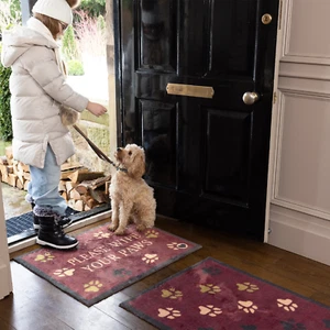 Hug Rug (Wipe Your Paws Burgundy Dirt Trapper Door Mat & Runner Machine Washable - Picture 1 of 7
