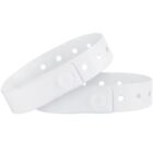 White Plastic Wristbands - 100 Pack Vinyl Wristbands for Events Club Music Me...