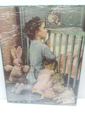 Vintage Bedtime Prayers Tray Puzzle, Cardboard, 1950s - Image 1 of 4