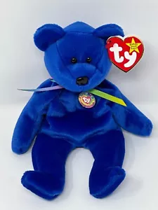 TY Beanie Baby Rare Clubby The Bear New with Tags and Display Case - Picture 1 of 2