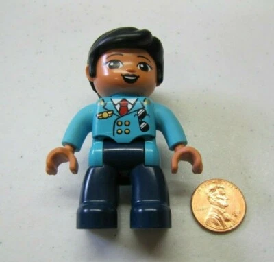 Lego Duplo Airplane Pilot Conductor Lady Woman Uniform 2.5" Figure Replacement - Image 1 of 3