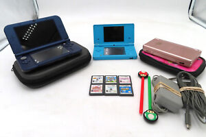 Lot of 3 Nintendo Game Boys: DSi, DS Lite, 3DS - 6 Games, Accessories, and More!