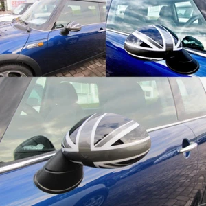 SPIEGELKAPPEN VERKLEIDUNG UNION JACK BLACK  für MINI ONE COOPER R50 R53 R52 - Picture 1 of 5