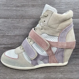 Ash 'Bixi' Pink Beige Purple Suede Hidden Wedge Heel Shoes Boots Size UK 6 EU 39 - Picture 1 of 22
