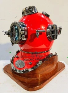 Diver Diving Helmet US Navy Mark V Red Scuba Divers Diving Helmet With Base - Picture 1 of 7