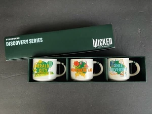 Universal Studios Wicked Starbucks Discovery Serie 3 Mini Taza 2 Oz Juego de Adornos - Imagen 1 de 1